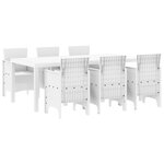 vidaXL Ensemble de salle à manger jardin 7 pièces blanc poly rotin