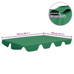 vidaXL Toit de rechange de balançoire vert 150/130x105/70 cm