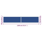vidaXL Auvent latéral rétractable Bleu 220x1200 cm