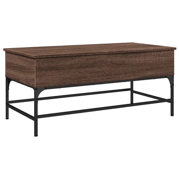 vidaXL Table basse chêne marron 100x50x45cm bois d'ingénierie et métal