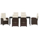vidaXL Ensemble de salle à manger pour jardin 7 Pièces Marron polyrotin