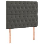 vidaXL Tête de lit à LED Gris foncé 90x7x118/128 cm Velours