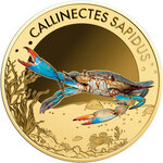 Monnaie BLUE CRAB Sea Creatures 1/1000 Oz Or 3000 Francs Chad (PRÉCOMMANDE)