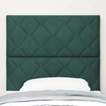 vidaXL Tête de Lit LED Geometric Manuel Vert foncé 100 cm Velours