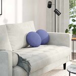 vidaXL Coussins de siège 2 Pièces Bleu denim Ø30 x 13 cm tissu