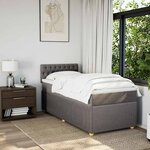 vidaXL Sommier à lattes de lit avec matelas Taupe 100x200 cm Tissu