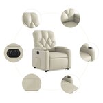 vidaXL Fauteuil inclinable électrique crème similicuir