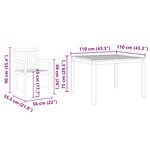vidaXL Ensemble de salle à manger pour jardin 3 Pièces Marron