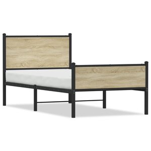 vidaXL Cadre de lit en métal sans matelas chêne sonoma 100x200 cm