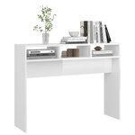 vidaXL Table console blanc brillant 105x30x80 cm bois d'ingénierie