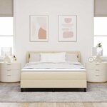 vidaXL Lit à ressorts avec matelas Crème 160 x 200 cm tissu