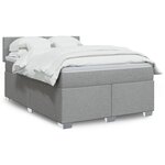 vidaXL Sommier à lattes de lit avec matelas Gris clair 140x190cm Tissu