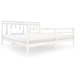 vidaXL Cadre de lit sans matelas blanc bois massif 200x200 cm