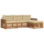 vidaXL Ensemble de canapés d'extérieur 4 pc Naturel et Beige