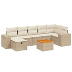 vidaXL Salon de jardin avec coussins 8 Pièces beige résine tressée