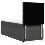 vidaXL Sommier à lattes de lit avec matelas Gris foncé 90x200 cm Tissu