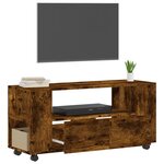 vidaXL Meuble TV chêne fumé 102x34 5x43 cm bois d'ingénierie