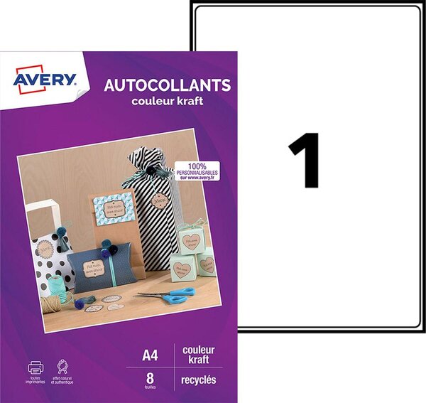 Autocollants couleur kraft