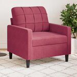 vidaXL Fauteuil Rouge bordeaux 60 cm Velours