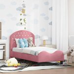 vidaXL Cadre de lit pour tout-petit avec tête de lit Rose 70 x 140 cm