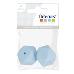 2 Perles Bleues 17 mm - Silicone