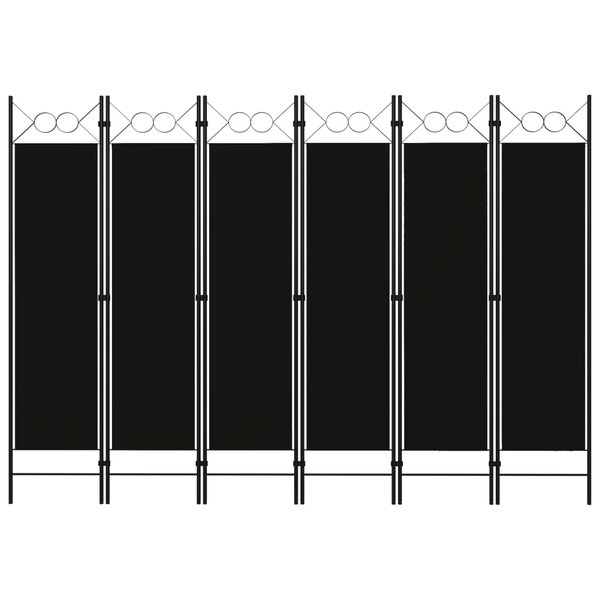 vidaXL Cloison de séparation 6 panneaux Noir 240x180 cm