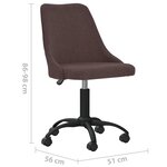 vidaXL Chaise pivotante de salle à manger Marron foncé Tissu