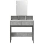 vidaXL Coiffeuse avec miroir gris béton 80x41x144 5 cm