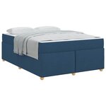 vidaXL Cadre de lit avec matelas Bleu 160 x 200 cm tissu