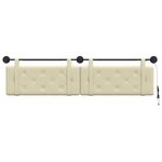 vidaXL Tête de lit suspendue Avec lumière LED Crème Simili cuir