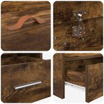 vidaXL Cadre de lit avec rangement avec tiroir Chêne fumé 100 x 200 cm