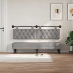 vidaXL Tête de lit suspendue Avec lumière LED Gris clair Velours