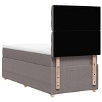 vidaXL Sommier à lattes de lit avec matelas Taupe 90x200 cm Tissu