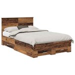 vidaXL Cadre de lit Bois ancien 135 x 190 cm Bois d'ingénierie