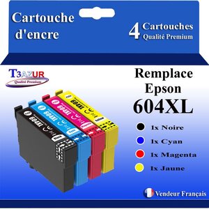 4x Cartouches compatibles avec Epson 604 XL pour Epson Expression Home XP-2200 XP-2205 XP-3200 XP-3205 XP-4200 XP-4205 Workforce WF-2910 WF-2930 WF-2935 WF-2950DWF