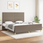 vidaXL Cadre de lit avec tête de lit Taupe 180x200 cm Tissu