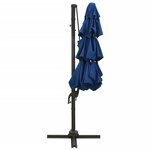 vidaXL Parasol de jardin à 4 niveaux avec mât en aluminium bleu azuré