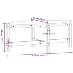 vidaXL Table basse Noir 118x63x45 cm Bois massif de pin