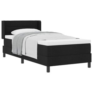 vidaXL Lit à ressorts avec tête de lit Noir 200 x 90 cm tissu