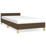 vidaXL Cadre de lit avec tête de lit Marron foncé 90x200 cm Tissu