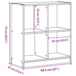 vidaXL Bibliothèque chêne fumé 68 5x32x75 cm bois d'ingénierie