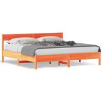 vidaXL Cadre de lit sans matelas cire marron 200x200cm bois pin massif
