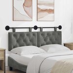 vidaXL Tête de lit suspendue Gris foncé Velours