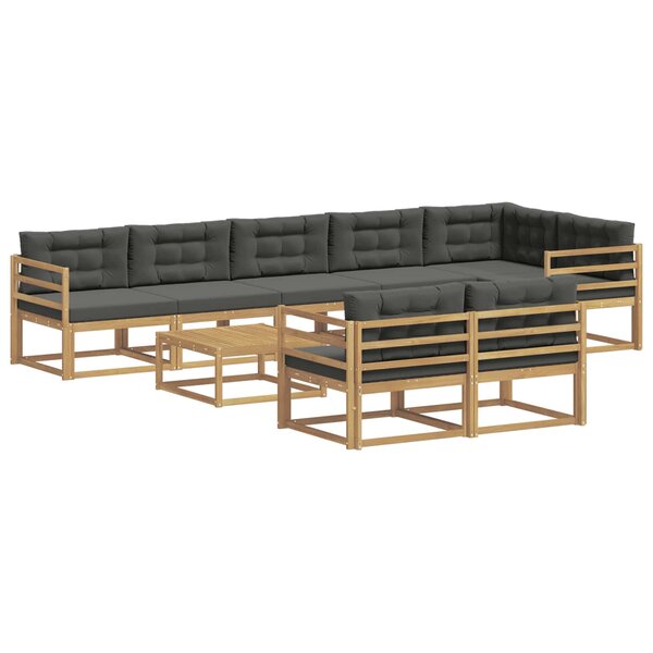 vidaXL Ensemble de canapés d'extérieur 9 Pièces Blanc et anthracite