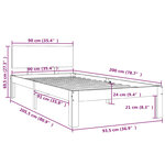 vidaXL Cadre de lit sans matelas gris bois de pin massif 90x200 cm