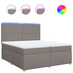 vidaXL Sommier à lattes de lit avec matelas Taupe 200x200 cm Tissu