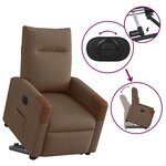 vidaXL Fauteuil inclinable électrique marron tissu