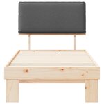vidaXL Cadre de lit avec tête de lit rembourrée Gris foncé 90 x 190 cm