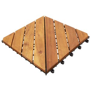 vidaXL Carreau de terrasse 10 pièces Marron 30 x 30 cm Bois d'acacia