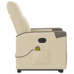 vidaXL Fauteuil inclinable de massage Crème Tissu